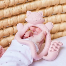 Baby Wrist Teething Ring/Bracelet - Pink