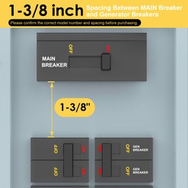 SQUANCHY Generator Interlock Kit Compatible with Square D QO and Homeline 150 or 200 Amp Panels, Generator Horizontal Electrical Interlock Kit, 1 3/8 inches Spacing Between Main and GEN Breaker