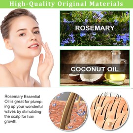 Aceite Esencial de Romero para Cabello 100% Puro Orgánico para el Cuidado de la Piel , Cejas, Pestañas, Barba - Nutre el cuero cabelludo