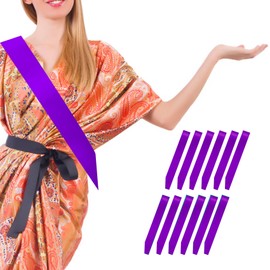 DIY Plain Satin Sash, Blank Satin Sashes, Pack of 12 Sash Bride, Birthday Sash, Team Bride Sash, Birthday Sash for Women, Hen Night Party Sashes, Neutral Sash Mothers, Bride Sash, Purple