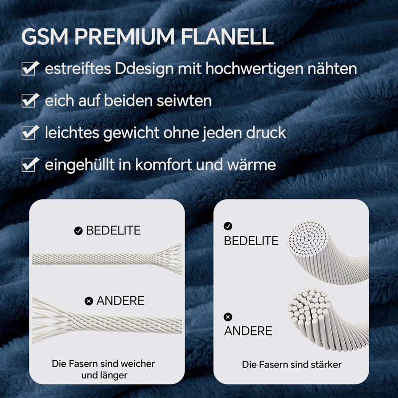 BEDELITE Fleece Throw Blanket for Couch, Soft and Warm, Fluffy