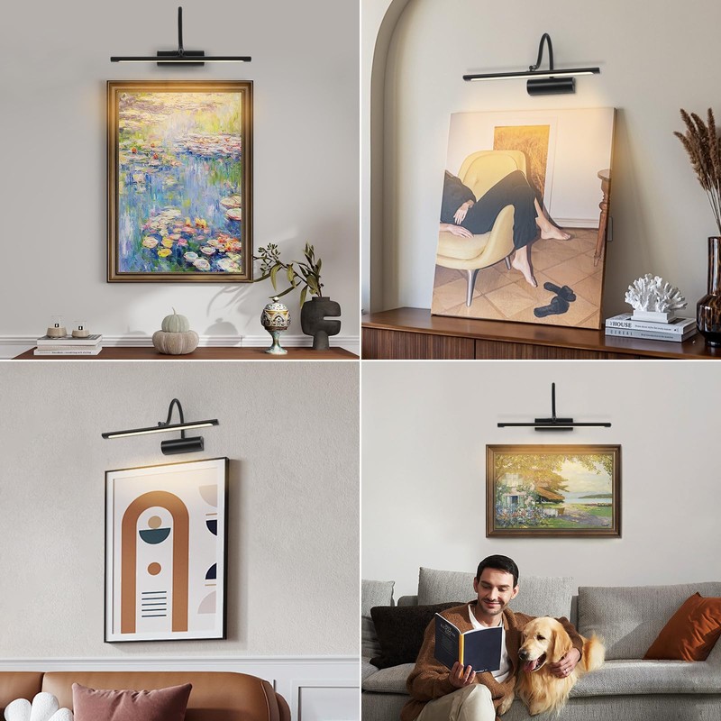 JOOSENLUX 16" Dimmable Picture Light, LED, Battery Operated, Wireless, Adjustable