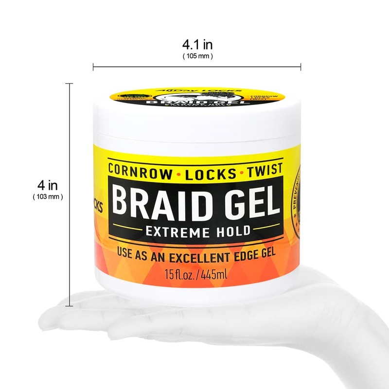 AllDay Locks Braid Gel (15 oz) | Extreme Hold, High