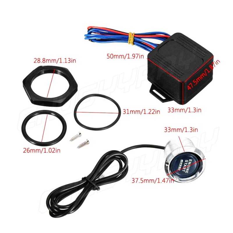 CHUSYYRAY Car Engine Start Push Button Switch Ignition Starter Kit