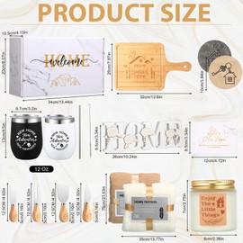 RimCereal Housewarming Gifts for New Home 19 Pieces House Warming Gifts Set for Couples Women Men Friend Home Sweet Home Housewarming Gift Basket for New House Apartment Kitchen Dinner Set, Modern