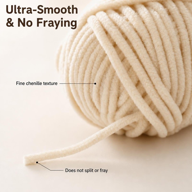 Nissary Soft Chenille Yarn Crochet Kit 4x50g