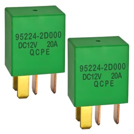 Automotive Power Relay 95224-2D000 (Set of 2), 4 Pins 12V 20A Multi-Purpose Power Relay, Compatible for Hyundai and KIA Vehicles