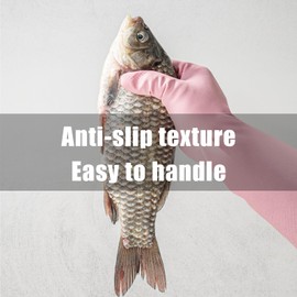 PATILWON 3Pair Rubber Gloves, Washing Up Gloves, Household Cleaning Gloves, Reusable Kitchen Gloves, Non-Slip, Wear-Resistant, Elastic Thickened (3 Colors, Large)