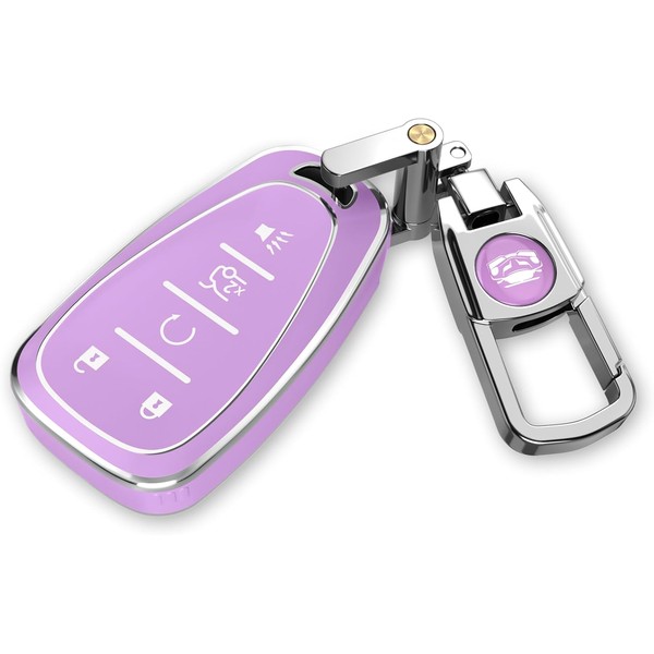 QfungYe For Chevy Key Fob Cover with Keychain.No Screws Required