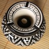 Moroccan Black Geometric Berber Ashtray Made and Hand Painted -