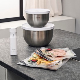 ZWILLING Fresh & Save BOWLS 9-pc Stainless Steel Vacuum Bowl Starter Set