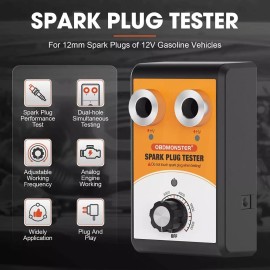 OBDMonster Spark Plug Tester 2 Hole Diagnostic Tool 12V Gasoline Car Ignition Coil Analyzer