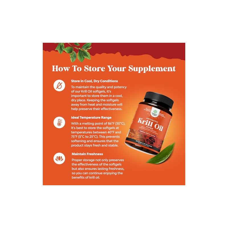 Natures Craft- Aceite de Krill Antártico 500mg Cápsulas Blandas Aceite