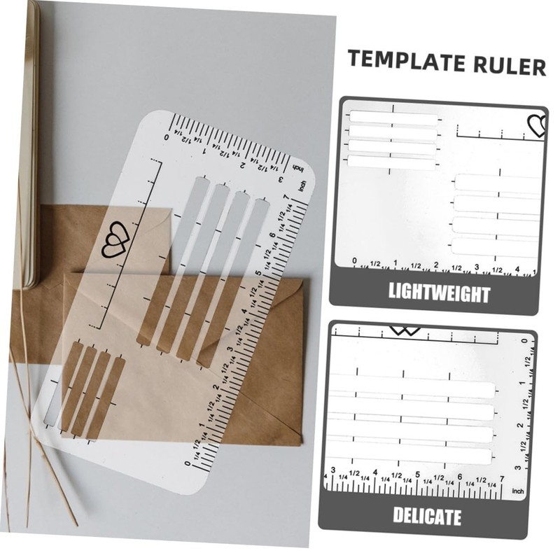 DOITOOL 12pcs Calligraphy Stencils Multi Functional Plastic Rulers for Journaling