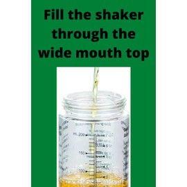 Cestari KItchen Glass Salad Dressing Shaker Bottle with Mixer Insert, 10 oz, Green – Leak-Proof Dispenser with Measurements and Recipes