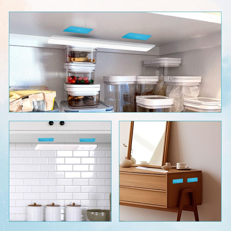 6pcs Metal Adhesive Strips for Magnetic Under Cabinet Lights, Replacement