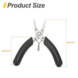 sourcing map Flat Nose Pliers 4" Mini Pliers with Jaw & Non-Slip PVC Handle Thin Precision Jewelry Serrated Jaw Micro for Jewelry Model Electronic 3D Print, Black