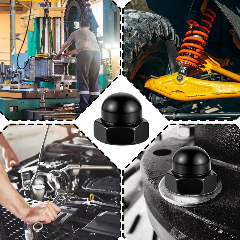 20 Stück Hutmuttern M6 Schwarz Hutmutter Eichel Sechskant Hutmuttern Kohlenstoffstahl