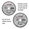 Saxton TCT Circular Saw Blade 150mm x 20mm bore x