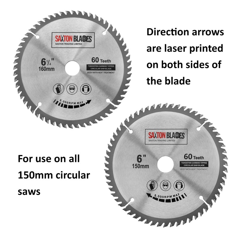 Saxton TCT Circular Saw Blade 150mm x 20mm bore x