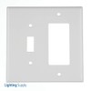Leviton 2-Gang 1-Toggle 1-Decora/GFCI Device Combination Wallplate, Midway Size, Thermoset,