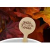 6" Wooden Cocktail/Drink Stirrers with Thanksgiving Print"Gobble Til You Wobble"