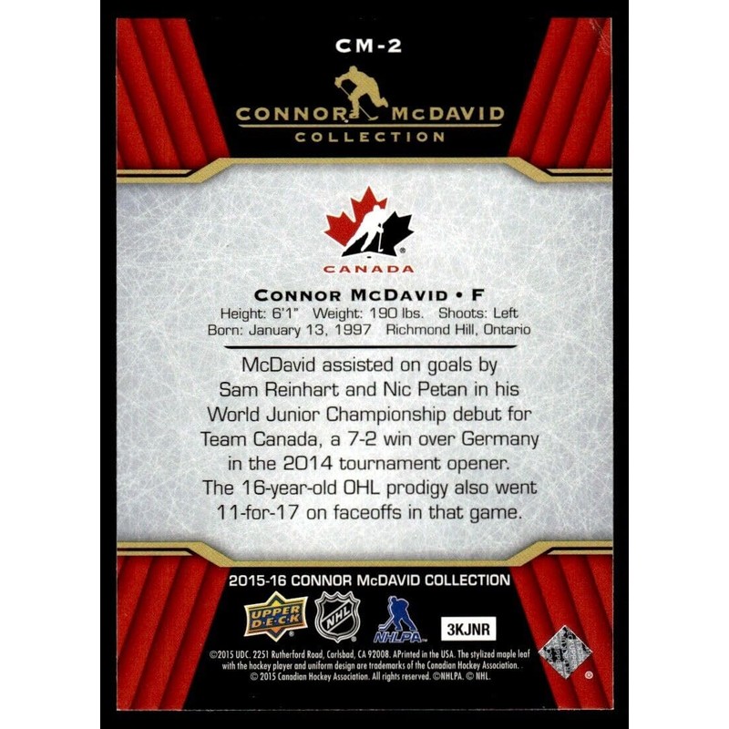 2015-16 Upper Deck Hockey Connor McDavid Collection #CM2 Connor McDavid