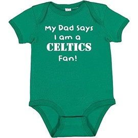 Campus Originals My Dad Says I am a Boston Basketball Fan Cute Baby Bodysuit Shower Gift (12 Months)