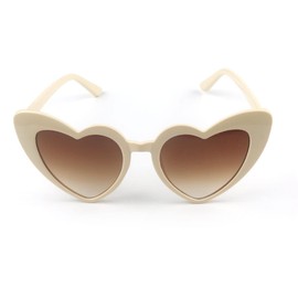 YooThink Love Heart Shaped Sunglasses for Women,Vintage Cat Eye Mod Style Retro Glasses (Green)