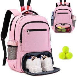 ACESAK - Mochila de tenis para mujeres y hombres, bolsa de tenis con capacidad para 2 raquetas, calabaza de bádminton, pelotas de remo de pickleball