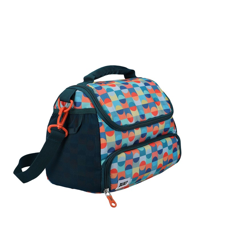 BUILT Insulated Lunch Bag with 'The Retro' Design, Polyester, Teal,