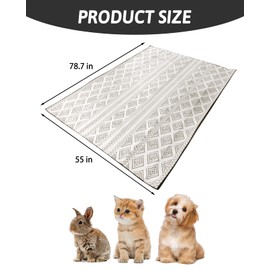 BNOSDM 79" X 55" Washable Bunny Cage Liners Large Rug for Rabbits Large Non Slip Pad for Bunnies Resuable Rabbit Liner for Chinchillas Cats Guinea Pigs Ferrets Dogs