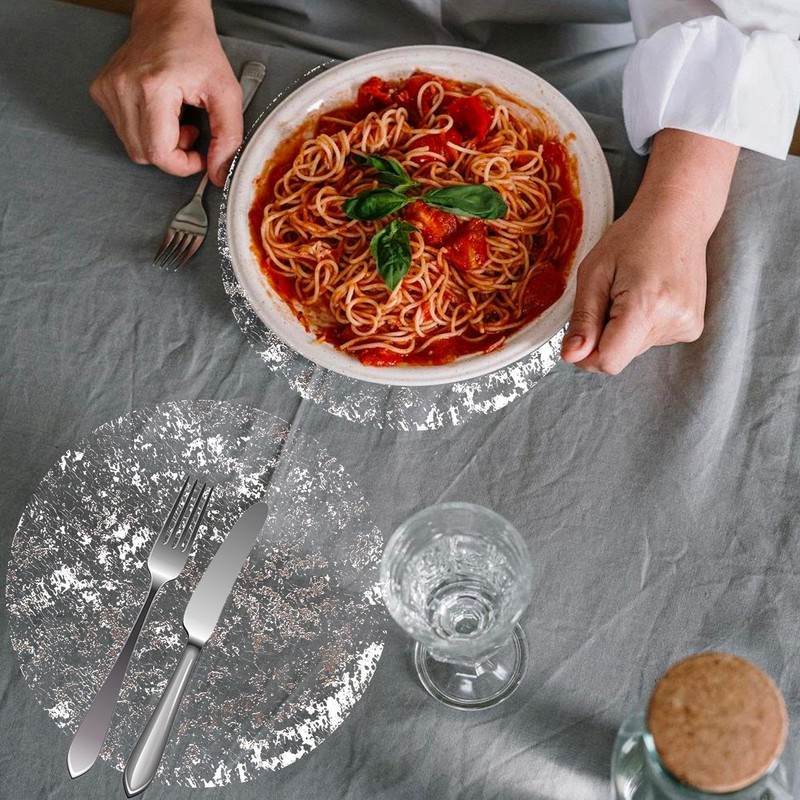 12 Placemats And 20 Paper Towels, Round Placemats, Glitter Placemats,