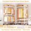 ULIFHOME P1 Rolling Clothes Garment Rack with Lockable Wheels, Heavy-Duty
