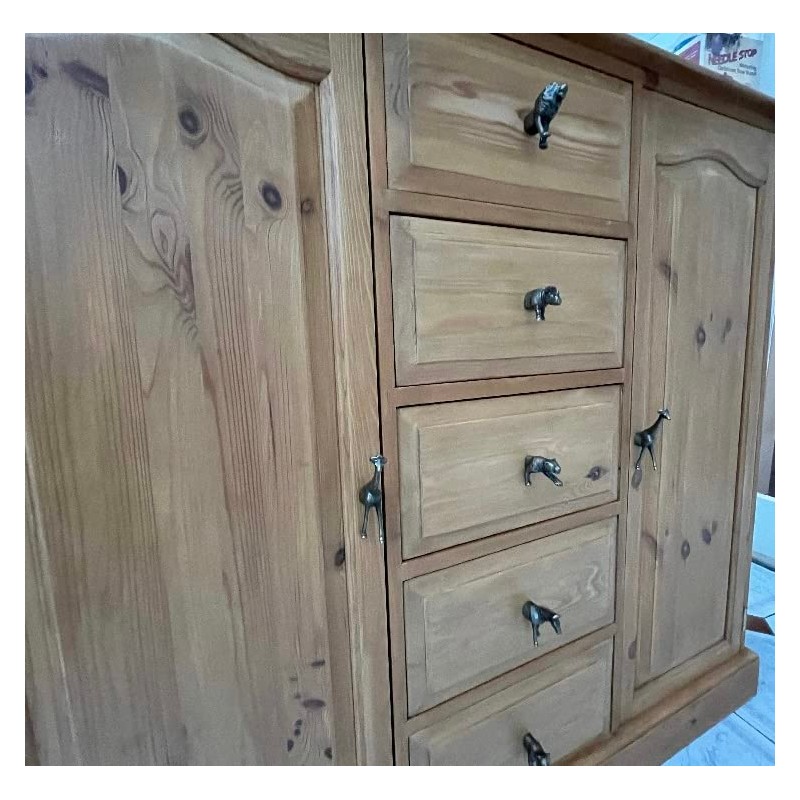 Safari Antique Brass Animal Iron Metal Drawer Knobs (Knob, Leopard)