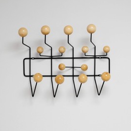 Mod Made Mid Century Modern Bubble Wall Mounted Coat Rack, Wood Color Ball Black Frame