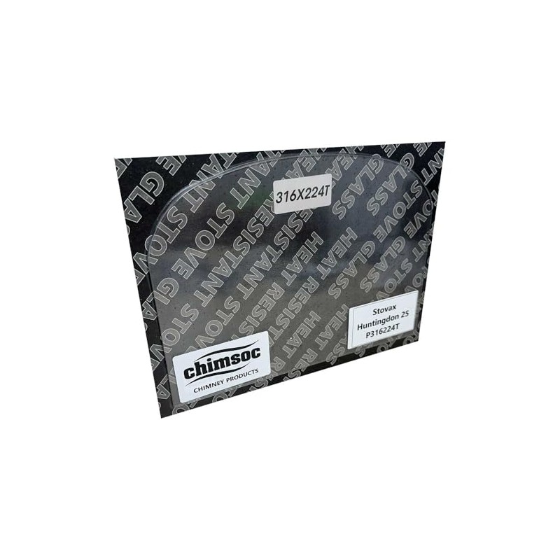 Chimsoc Replacement Stove Glass - Stovax Huntingdon 25 (316mm x