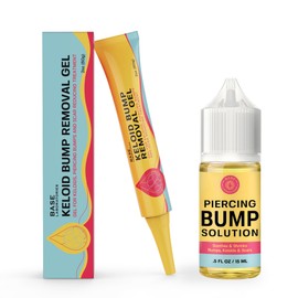 BASE LABORATORIES Piercing Keloid Bumps Shrinking Duo | Piercing Bump Treatment (.5oz) + Keloid Bump Removal Gel (2oz) | Keloid Scar Removal for all Scars, Keloids & Piercing Bumps