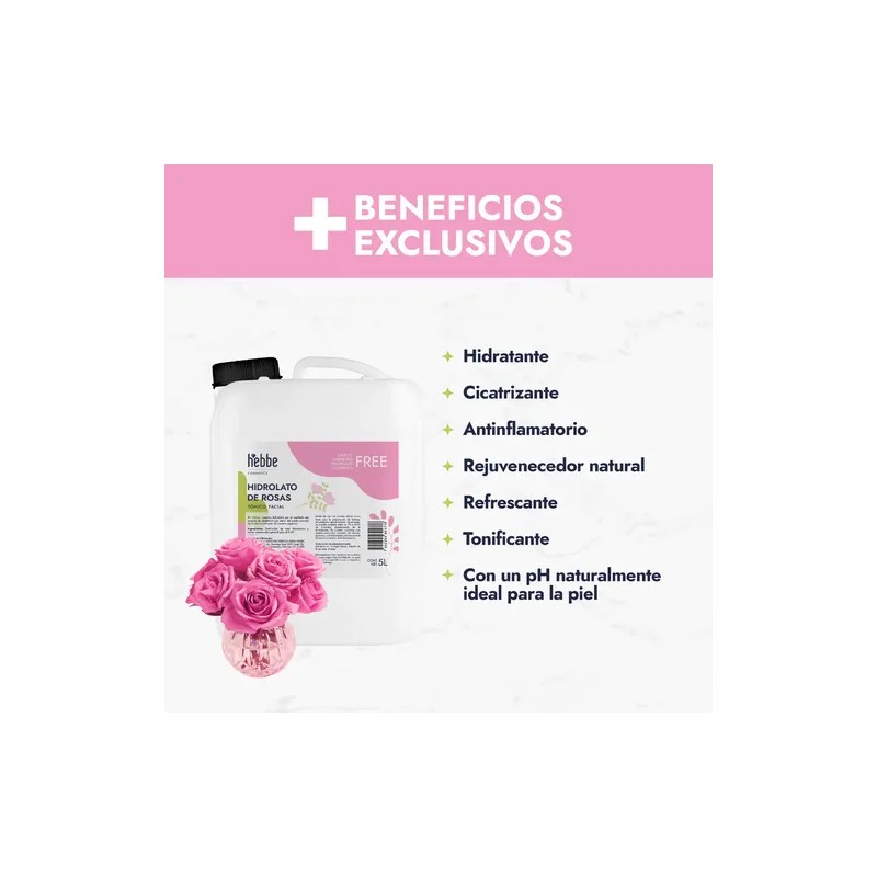 Hidrolato de Rosas Puro Lúdika de 5 L para Skincare