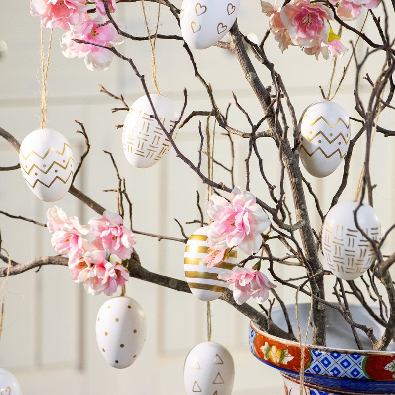 com-four® 18 x Easter Eggs for Hanging - Easter Eggs