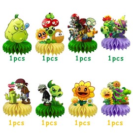 8Pcs Plants Theme Table Centerpiece, Plants Party Supplies for Kids Birthday Decorations