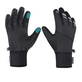 Winter Touch Screen Gloves for Men and Women - Unisex Full Finger Cycling Gloves with Anti-Slip Pad, Outdoor Windproof Warm Gloves for Running,Riding,Skiing,Working,Camping, Driving (M)
