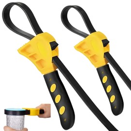 SavvyFIX 2-Pack Adjustable Rubber Strap Wrench Set – 25.20" & 20.48" Heavy-Duty Strap Wrench for Oil Filter, Jar Opener, Water Filter, Plumbing, Sink, Faucet – Non-Slip Multipurpose Wrench Tool