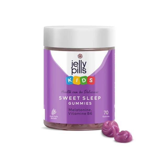 Jelly Pills® Melatonin 70 Gummies with Vitamin B6 Kids - No Added Sugars - 0.5 mg per daily dose of melatonin for a good night's sleep - Woodfruit Flavour 10 weeks