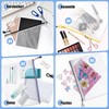 Document Wallet A4-14 Pieces Transparent Document Folder with Zipper, Mesh