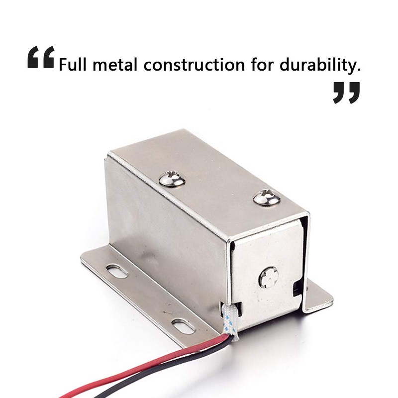 ATOPLEE 2pcs Electromagnetic Solenoid Lock,DC 12V 0.8A Door Drawer Tongue