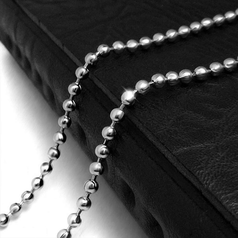 32 Feet Stainless Steel Ball Bead Chains with 50 Pcs