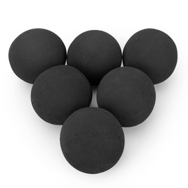 Stanbroil Ceramic Balls - 5” Round Fire Stones for Fire Pit Fire Bowl and Fireplace - Set of 6, Black