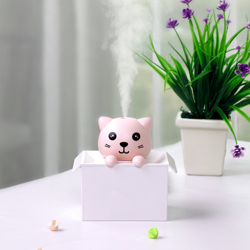 Air Humidifier 330ml Mute Adjustable Fog Mode Cat Shape Portable