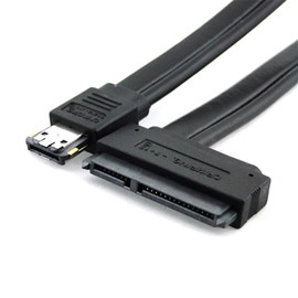 NFHK 50cm Dual Power 12V and 5V eSATAp Power ESATA USB 2.0 Combo to 22Pin SATA Cable for 2.5" 3.5" Hard Disk Drive